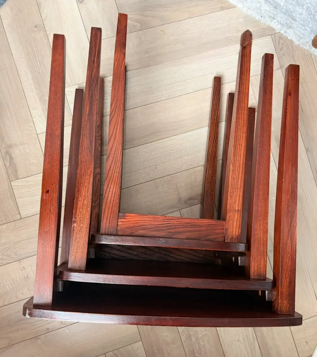 Refreshed - Mid-Century mahogany nest of 3 tables - Image 4