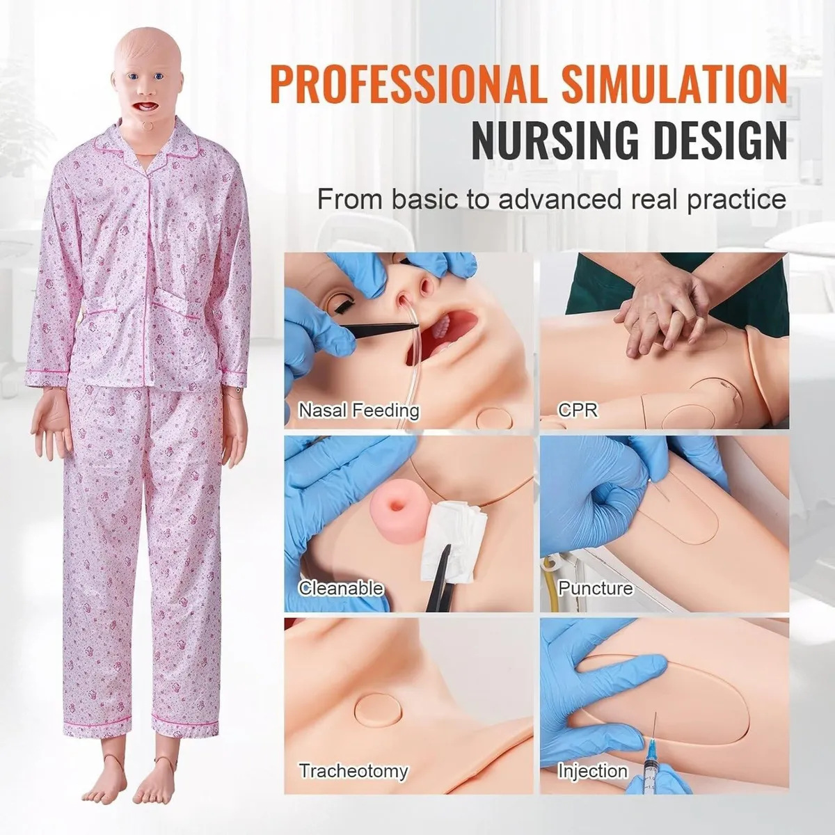 175cm Nursing Training Manikin Male & Female - Image 2