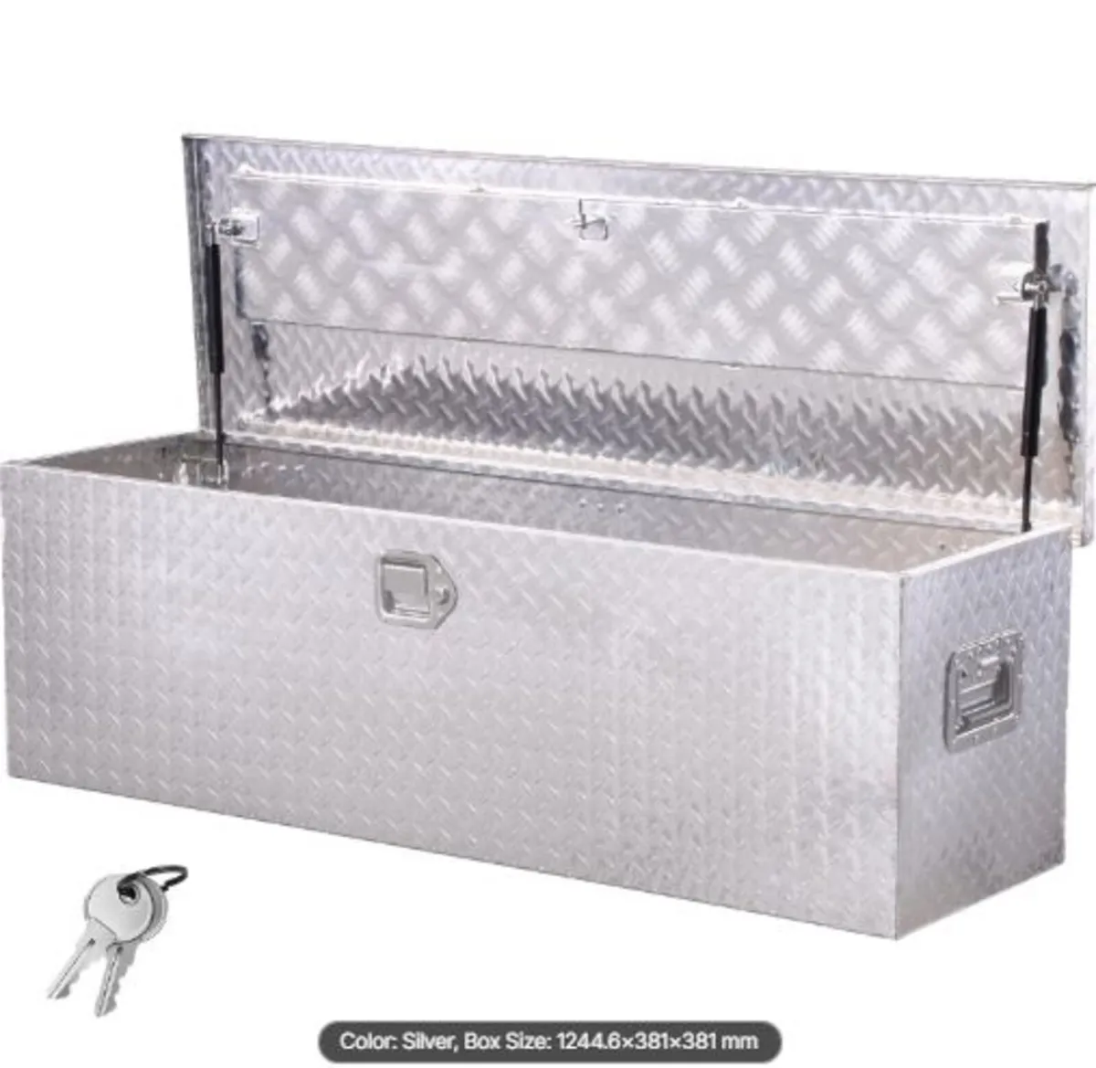 Heavy Duty Aluminum Truck Bed Tool Box, Diamond - Image 1
