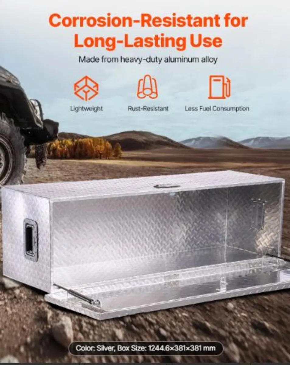 Heavy Duty Aluminum Truck Bed Tool Box, Diamond - Image 4