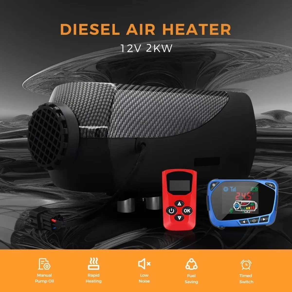 8KW 12V Diesel Parking Heater with Remote - Image 3