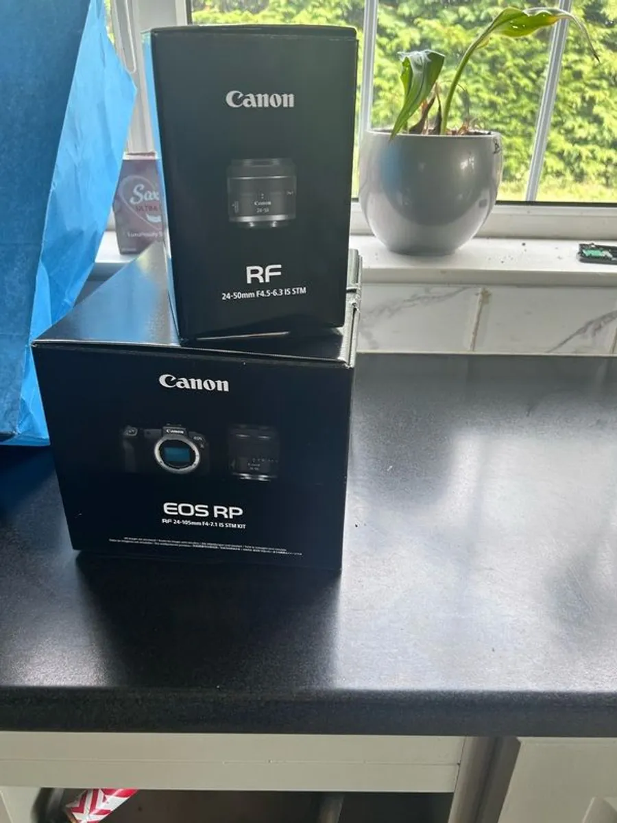 canon Camera EOS RP with 24-50 mm F4.5-6.3 IS STM. This camera has literally never been used!. My daughter bought it in Conns Cameras in Dublin City and NEVER used it. Camera and lens comes with original boxes ( as new) and the shopping bag. Camera also c - Image 4