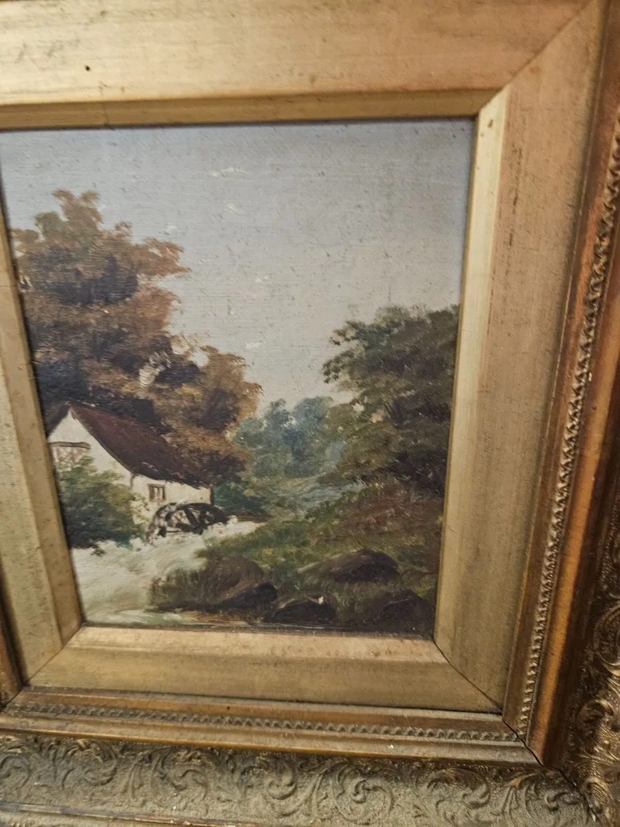 Vintage Picture Oil on Canvas - Image 2