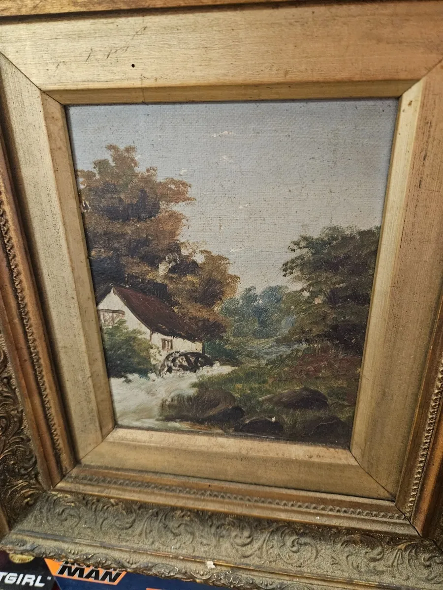 Vintage Picture Oil on Canvas - Image 3