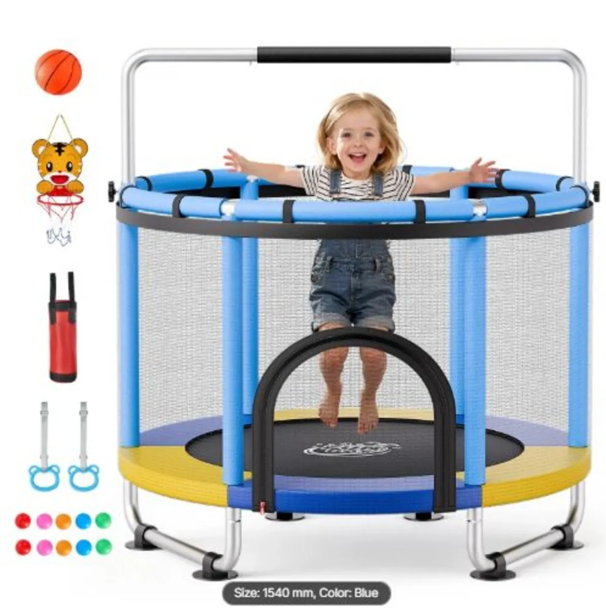 150cm Trampoline for Kids, Toddler Mini Trampoline - Image 1