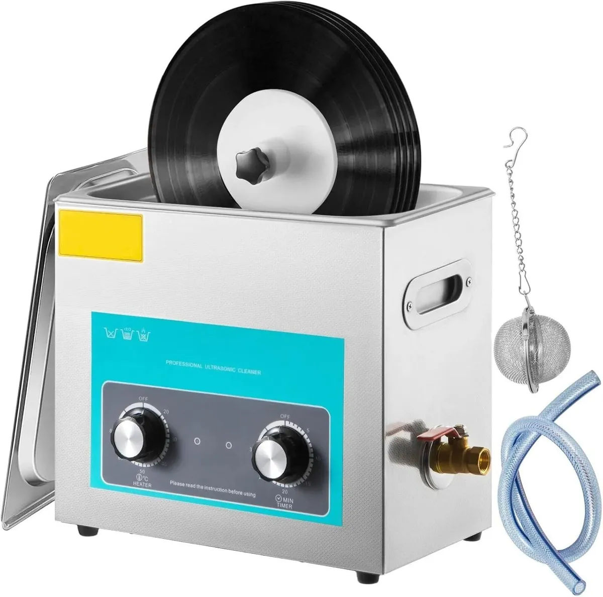 6L Ultrasonic Record Cleaner with Heater and Timer - Image 1