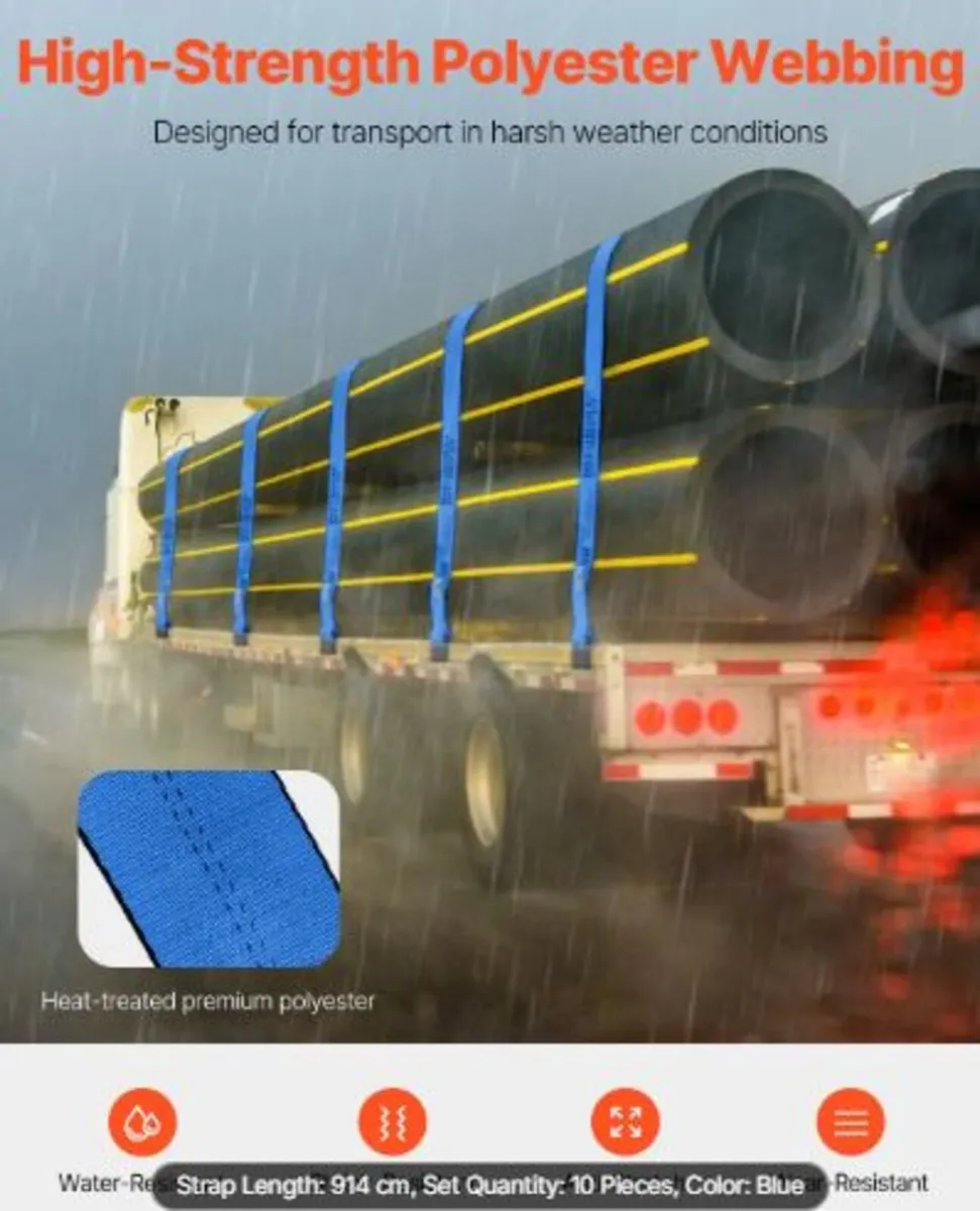 Winch Straps,10.2 cm x 9.1 m,2722 kg Load Capacity - Image 2
