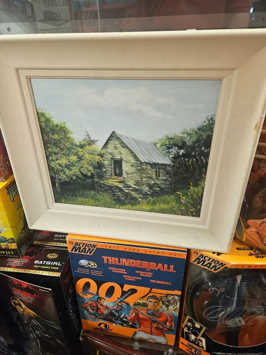 Picture Oil on Canvas Stone Cottage - Image 2