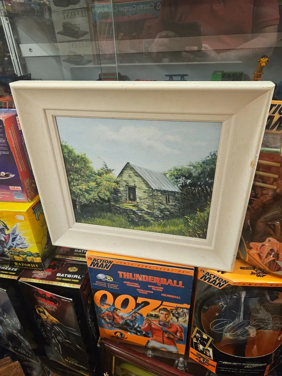 Picture Oil on Canvas Stone Cottage - Image 1