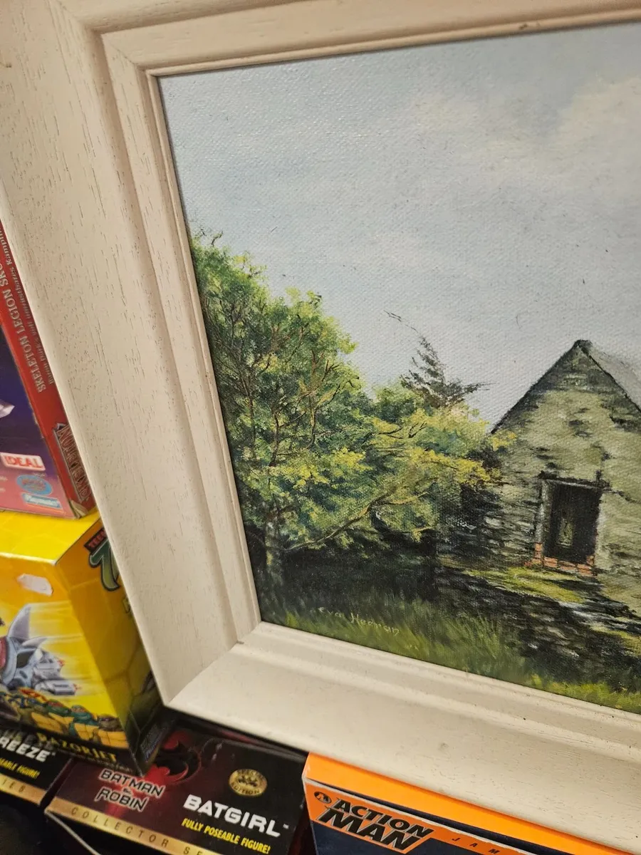 Picture Oil on Canvas Stone Cottage - Image 4
