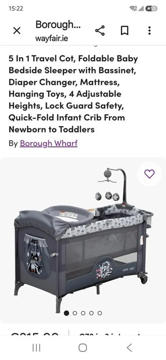 5 in 1 foldable travel cot/diaper changer/playhouse - Image 1