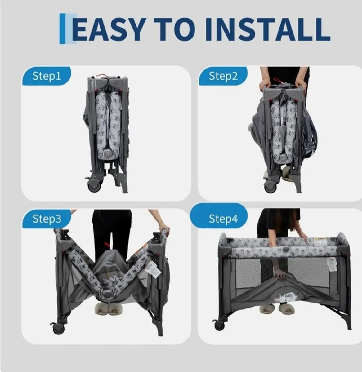 5 in 1 foldable travel cot/diaper changer/playhouse - Image 3