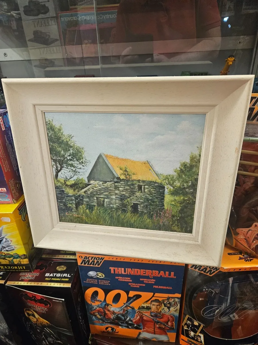 Picture Oil on Canvas Stone Cottage - Image 1