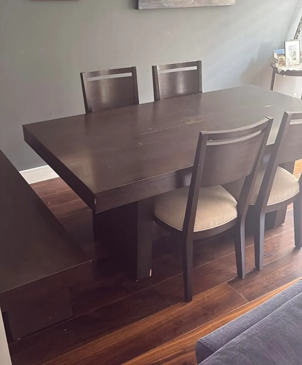 Table, chairs, bench & sideboard - Image 3