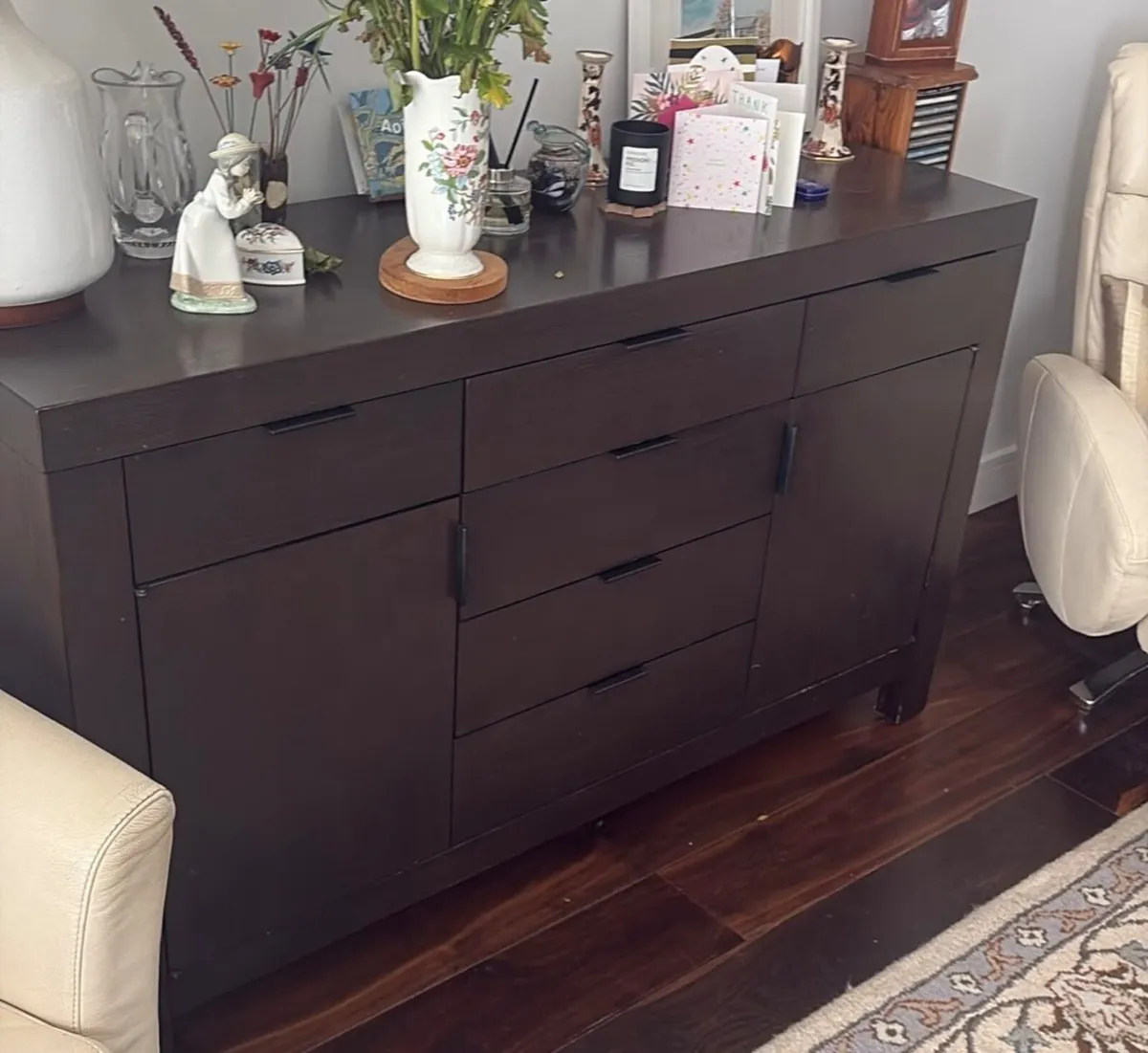 Table, chairs, bench & sideboard - Image 2