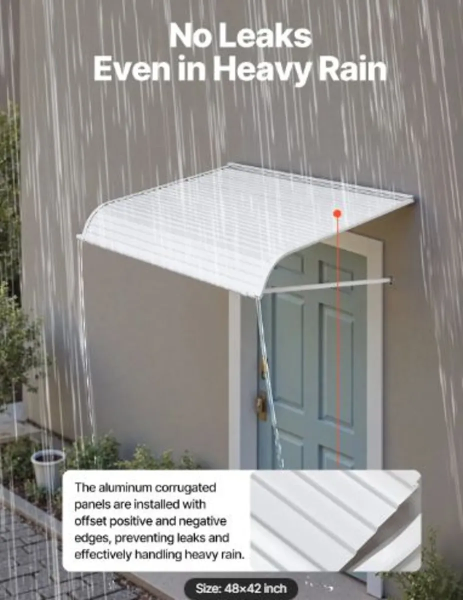 Aluminum Awning 48 x 42 in, Durable Window Awning - Image 3