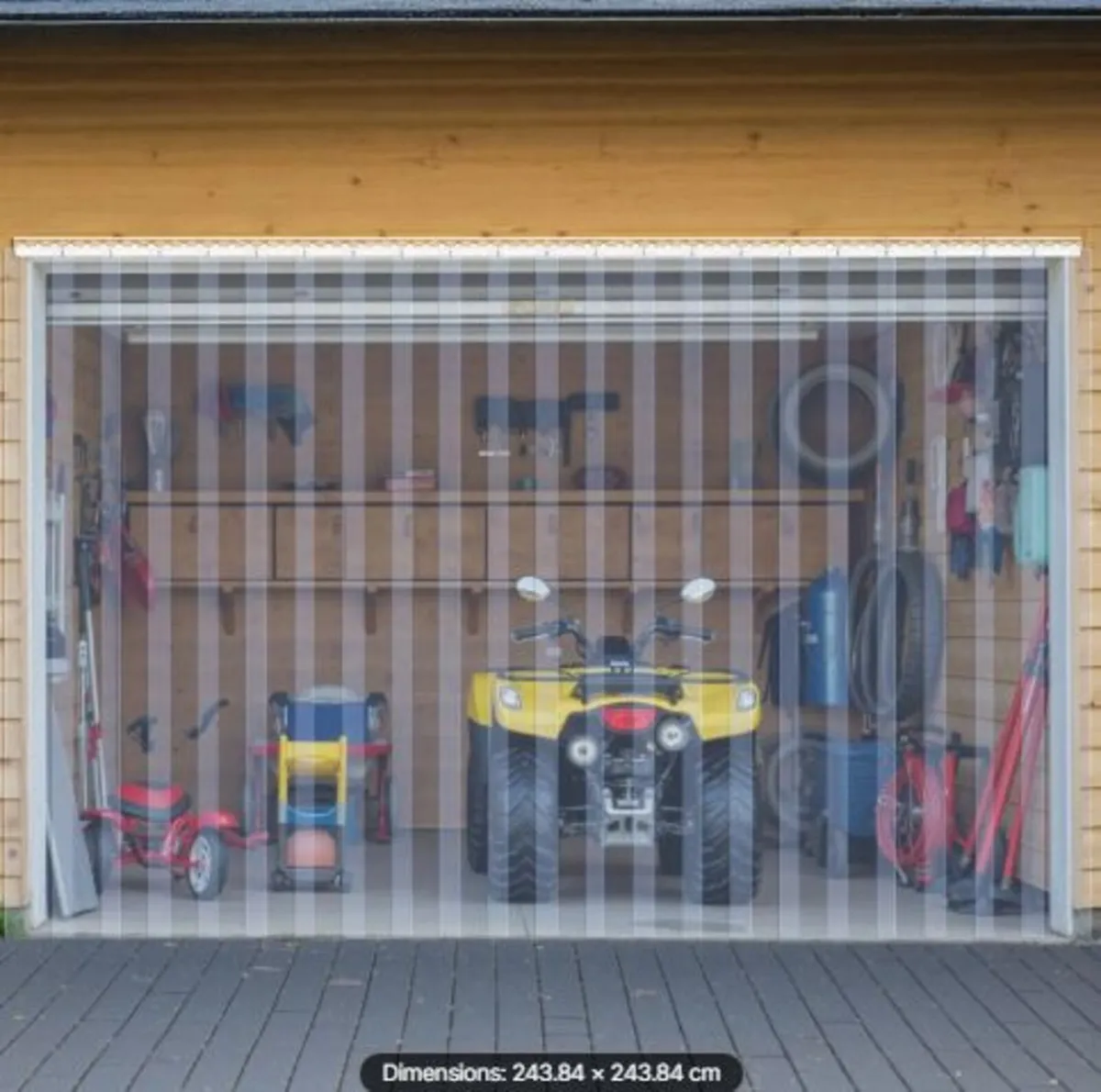 Clear PVC Strip Curtain, 2.4m Height x 2.4m Width - Image 3