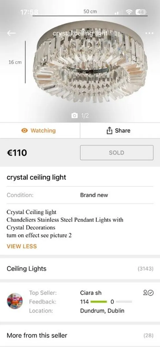 Crystal ceiling light - Image 1
