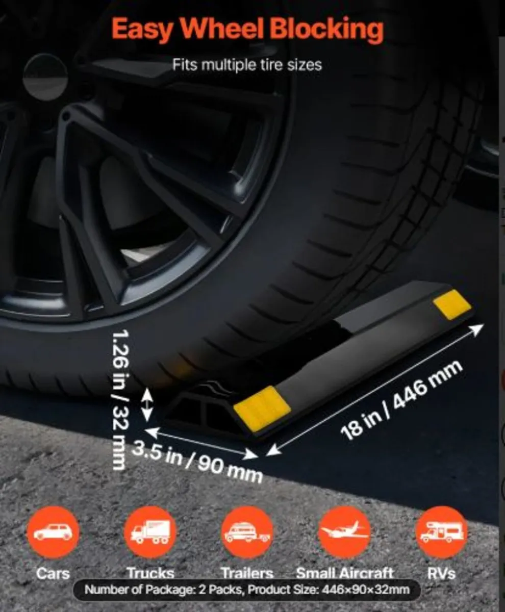 Parking Stopper, 446 mm 2 Pcs Heavy Duty Parking - Image 2