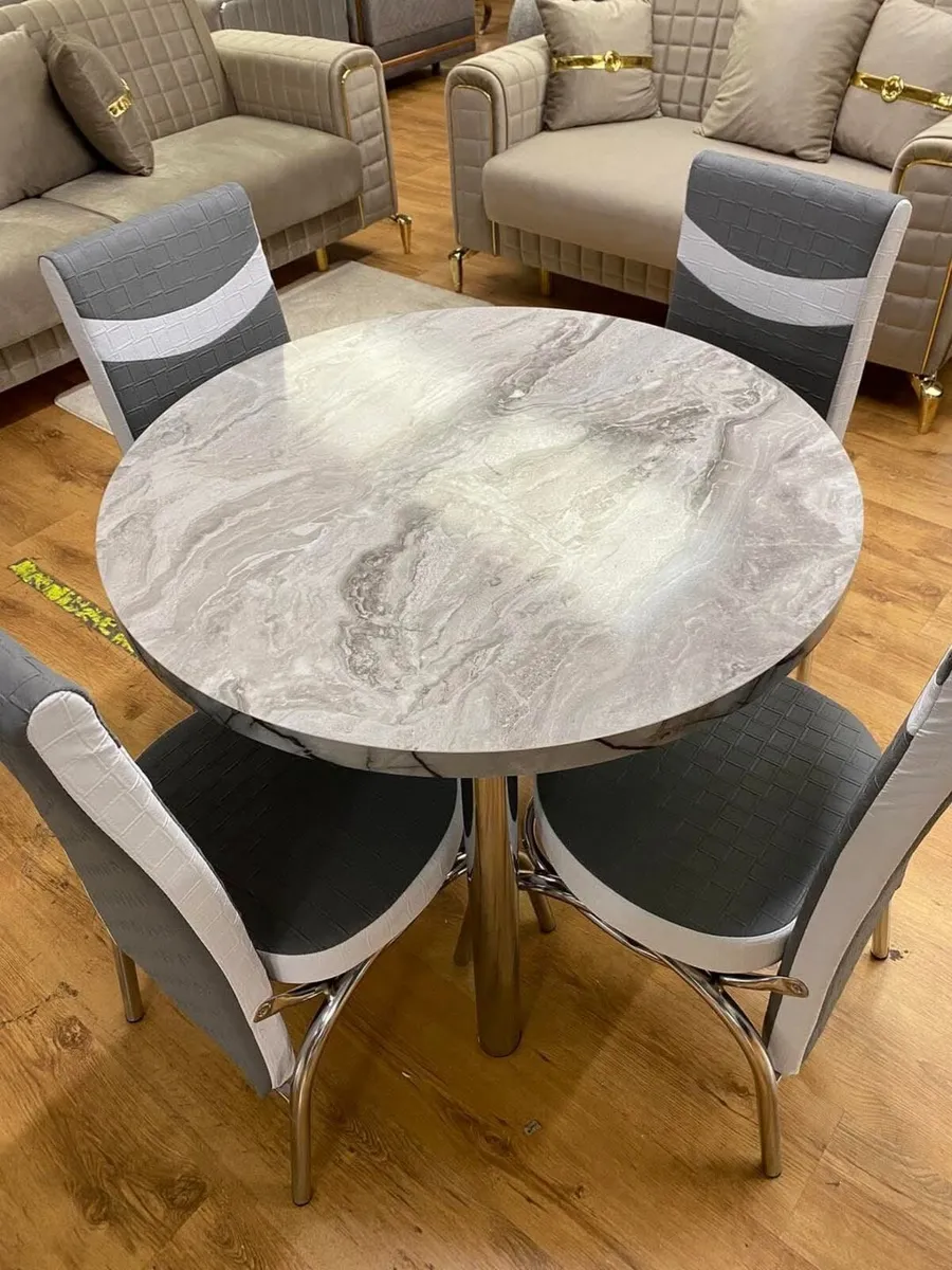 Extendable Kitchen Dining Table With 6 Chairs - Image 4