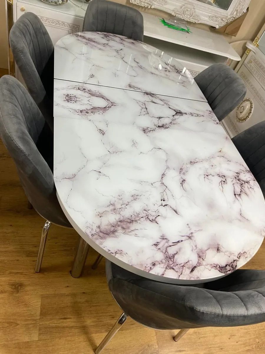 Extendable Kitchen Dining Table With 6 Chairs - Image 3