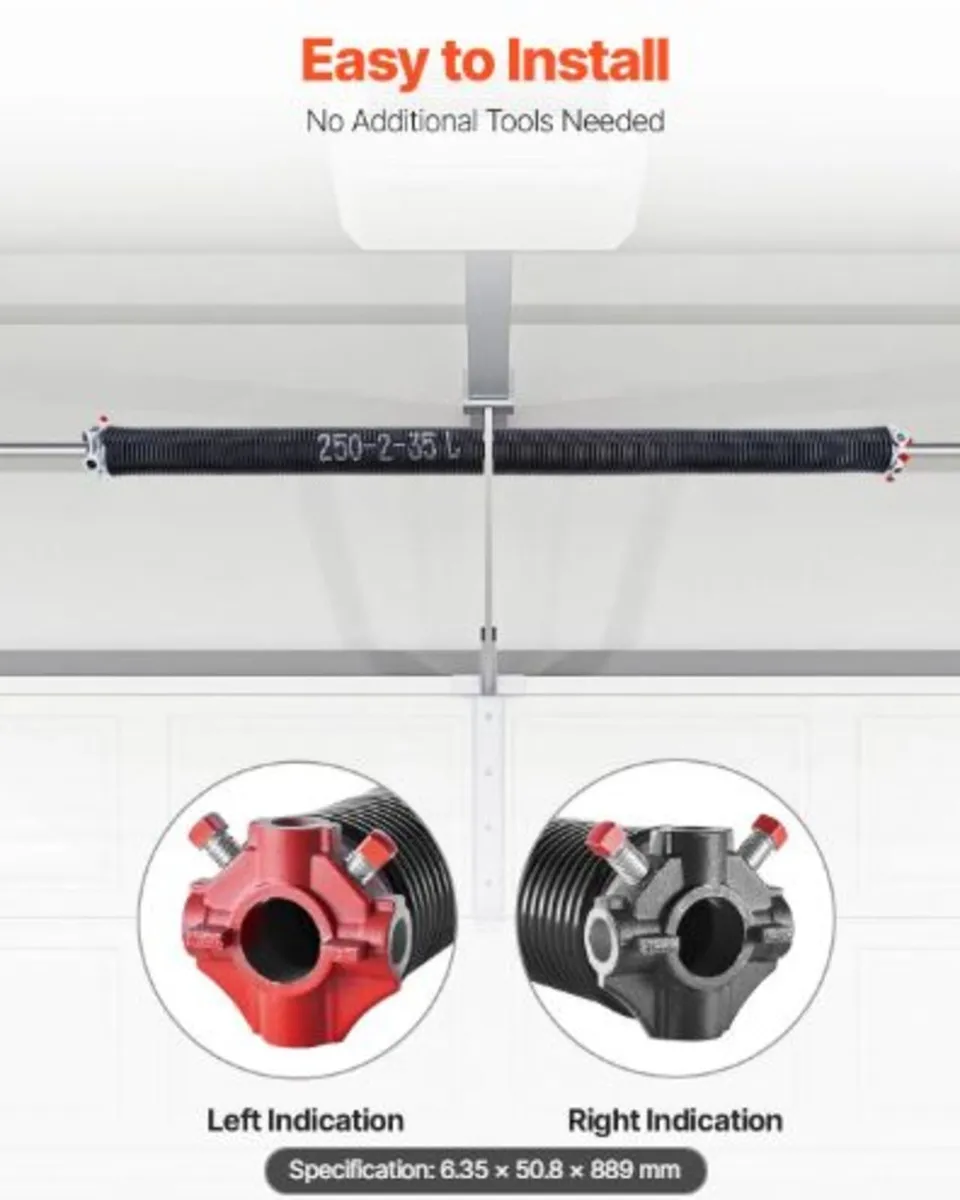 Garage Door Torsion Springs,Pair of 0.250 x2 x35 - Image 4