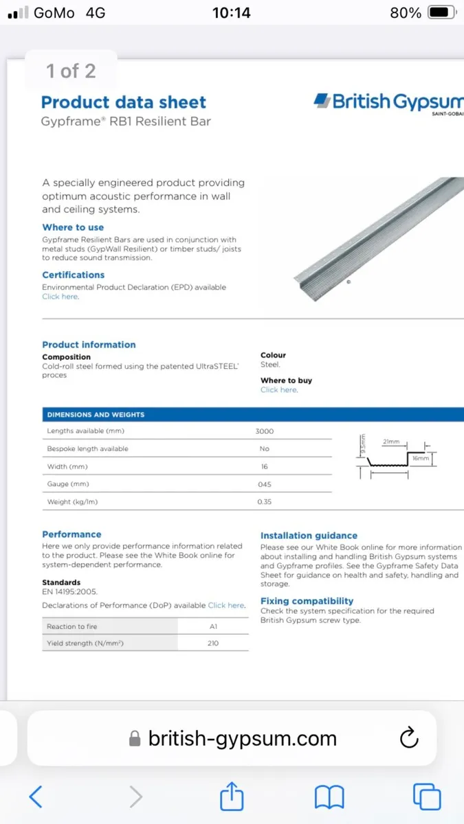 Gypsum Resilient Bars - Image 2
