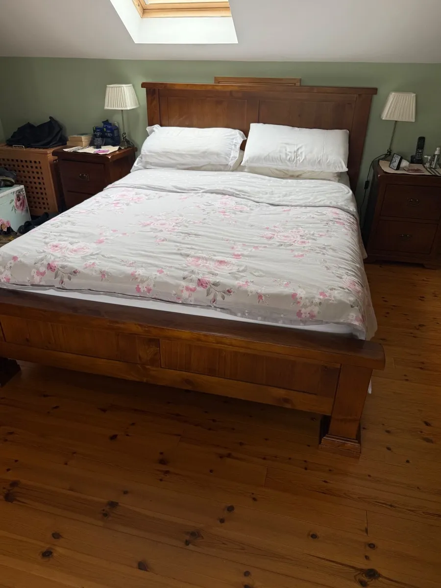 King size bed frame and Single bed and matress - Image 1