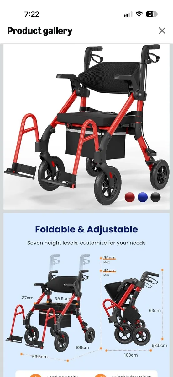 Wheelchair / Walker 2 in 1 - Image 2