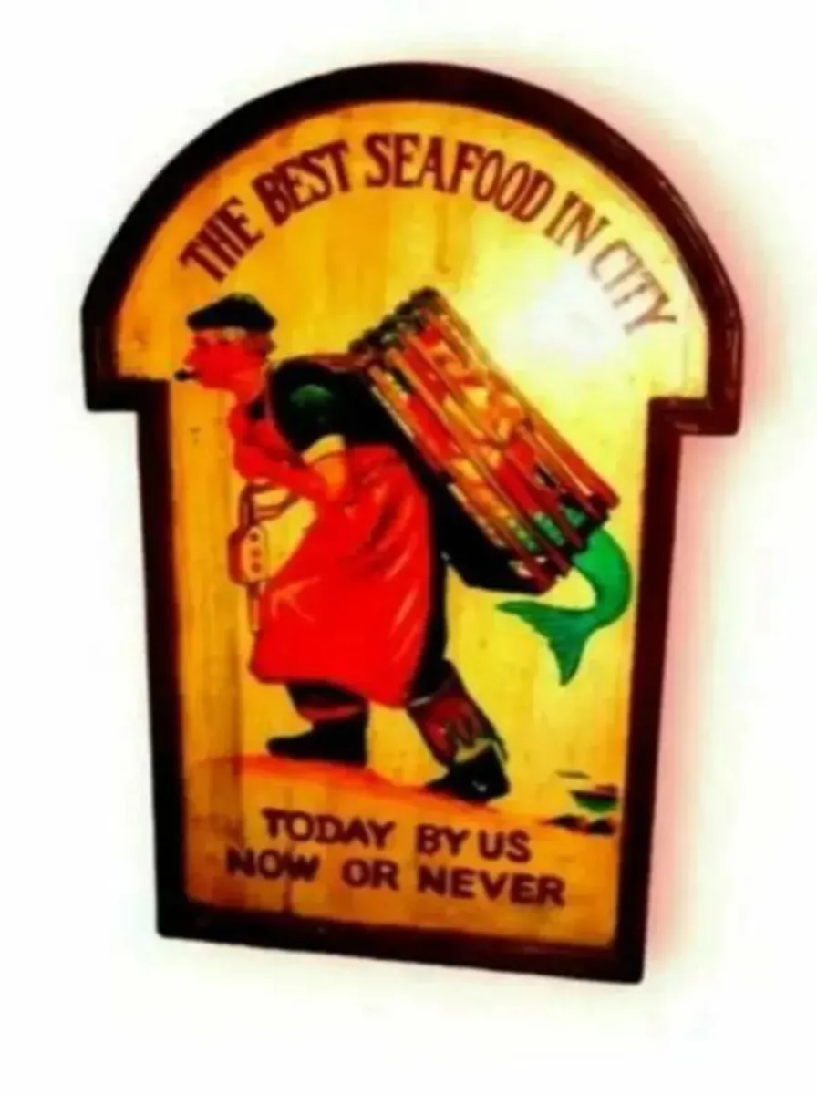 Large Vintage Wooden Sign - Image 3