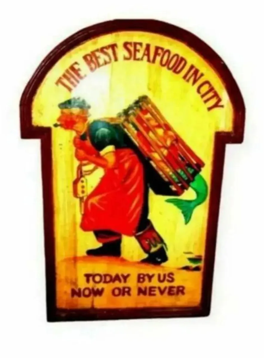 Large Vintage Wooden Sign - Image 1