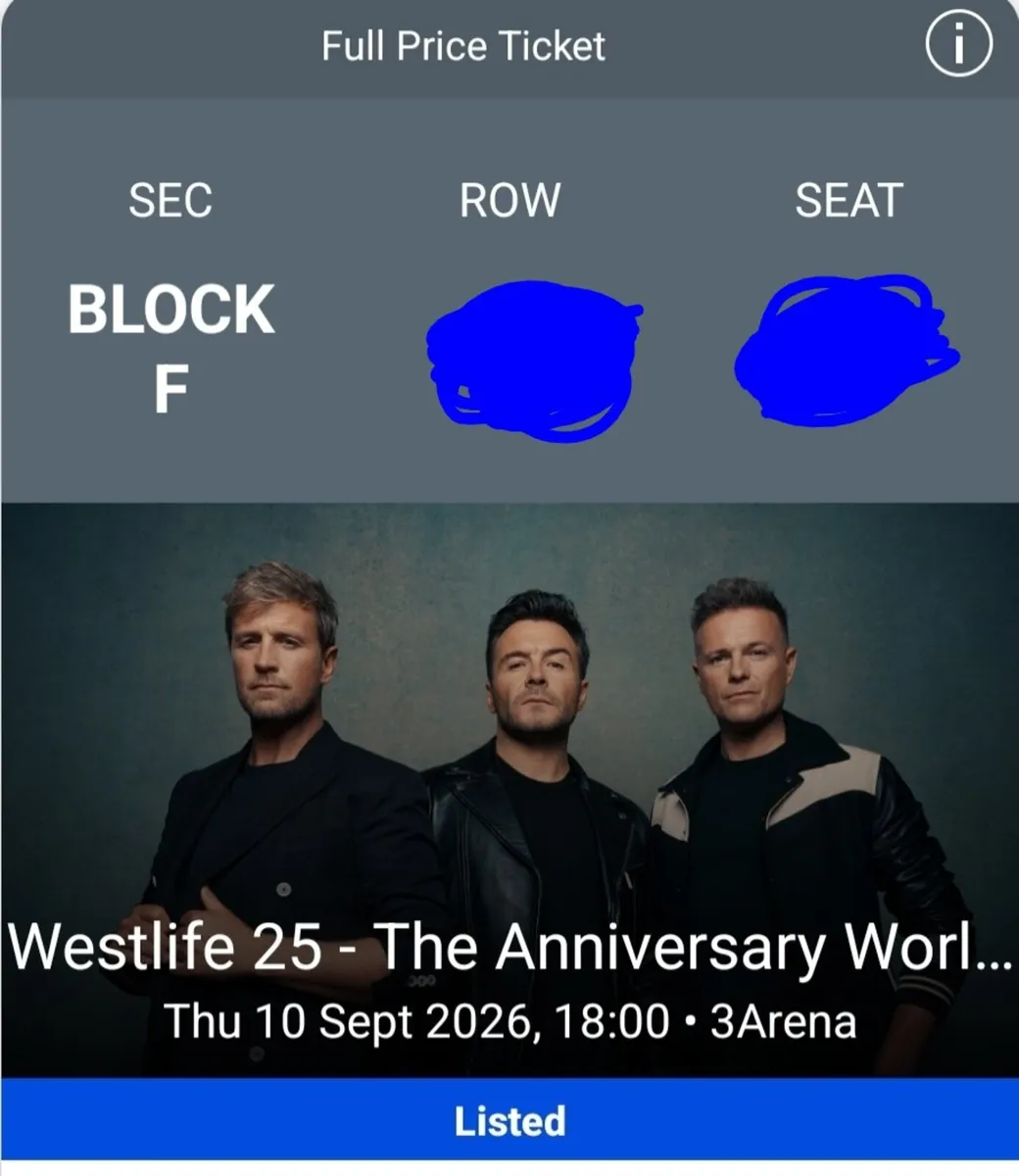 Westlife Concert tickets - Image 2