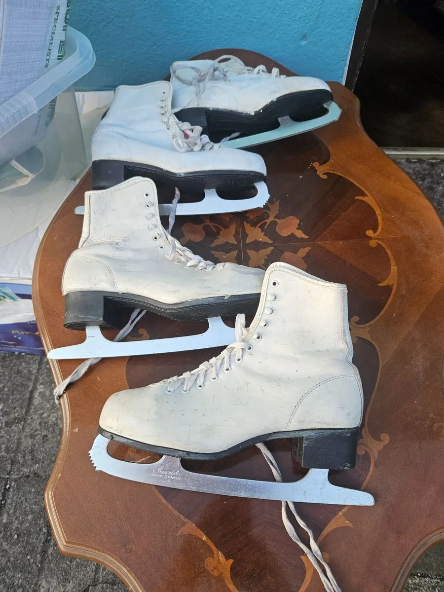 Vintage Ice Skates 2 Pairs - Image 1