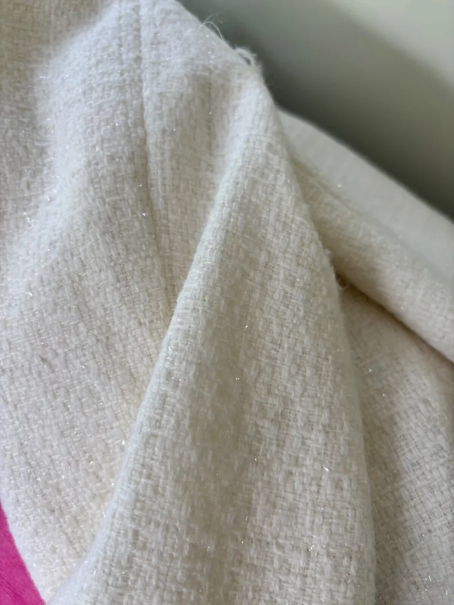 Beautiful Cream Bouclè Summer Jacket Size 12/14 - Image 3