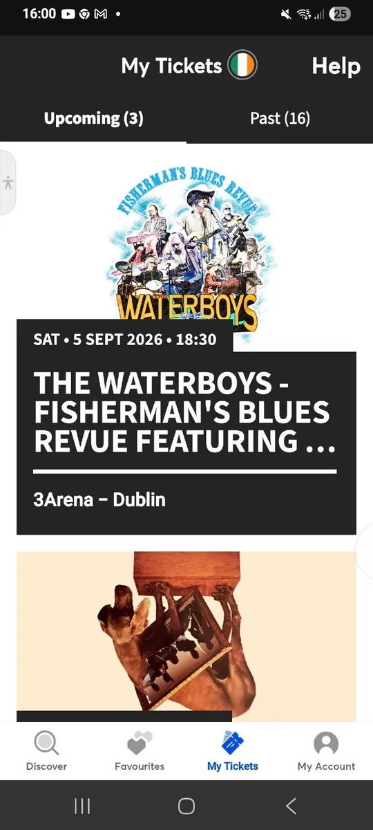 2x Tickets  Waterboys concert  3 Arena Sat 5th Sep