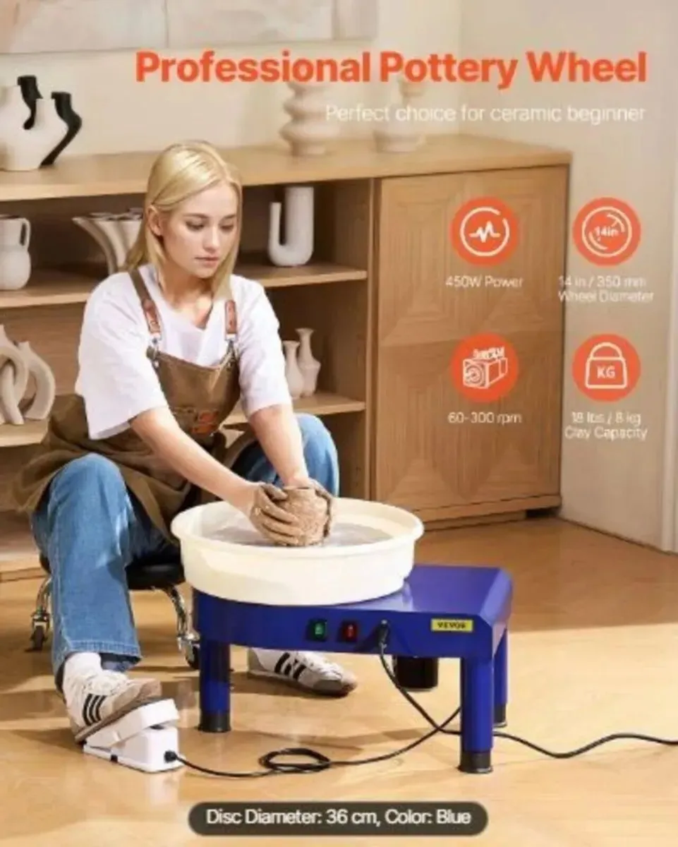 Pottery Wheel 450W 35cm Clay Sculpting Machine - Image 1
