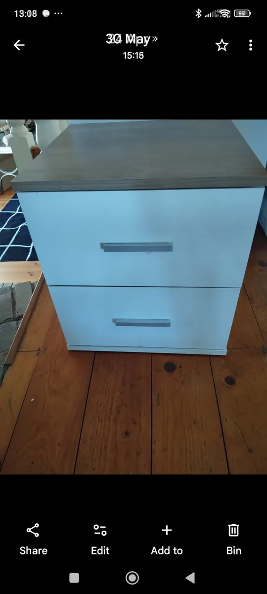 White bedside locker