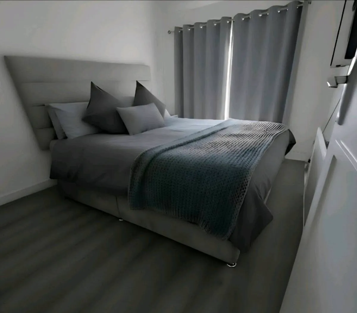Grey armchair, Superking bed (storage underneath) - Image 2