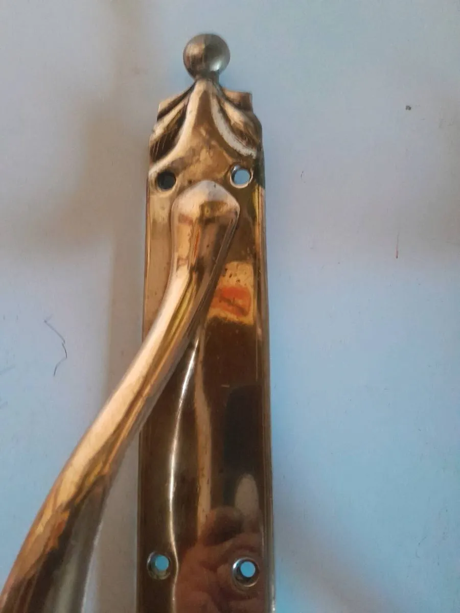 Antique set of artnoueao door handles - Image 4