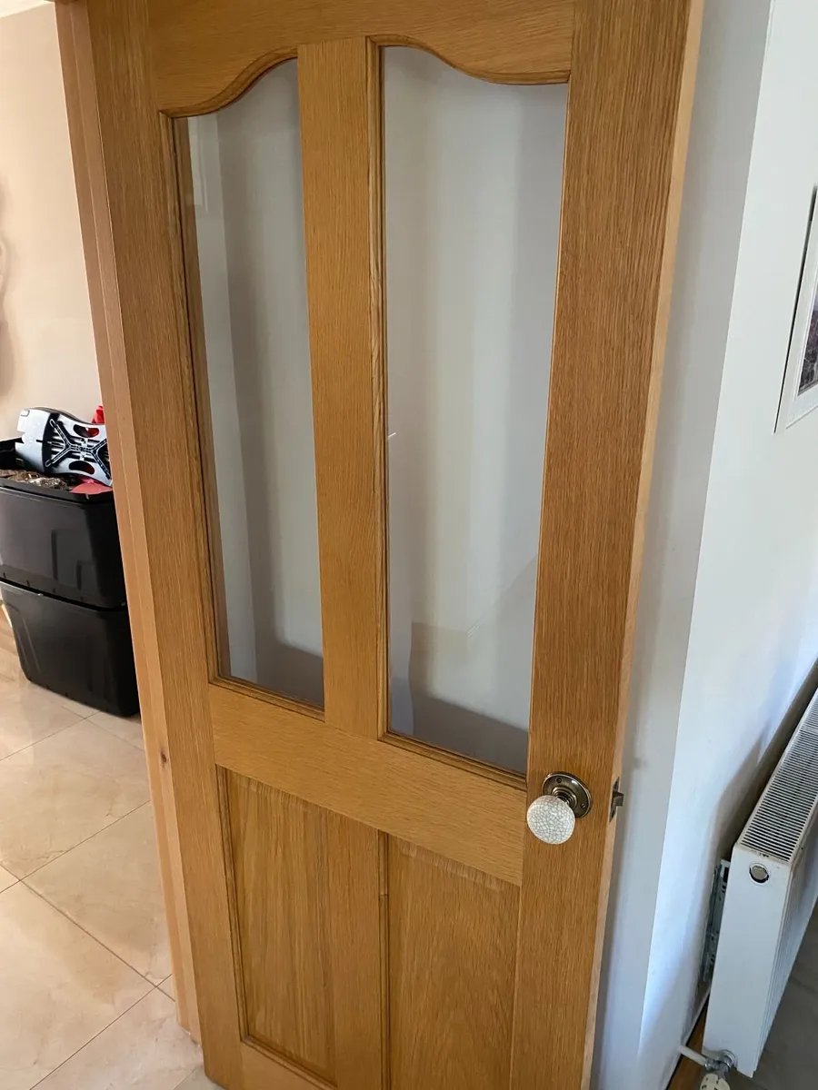 Solid Oak Doors, Frame, Architrave & Ironmongery - Image 1
