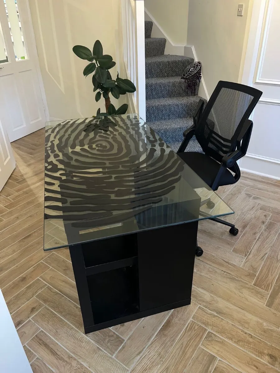 Study / Work Desk with glass top - Image 1