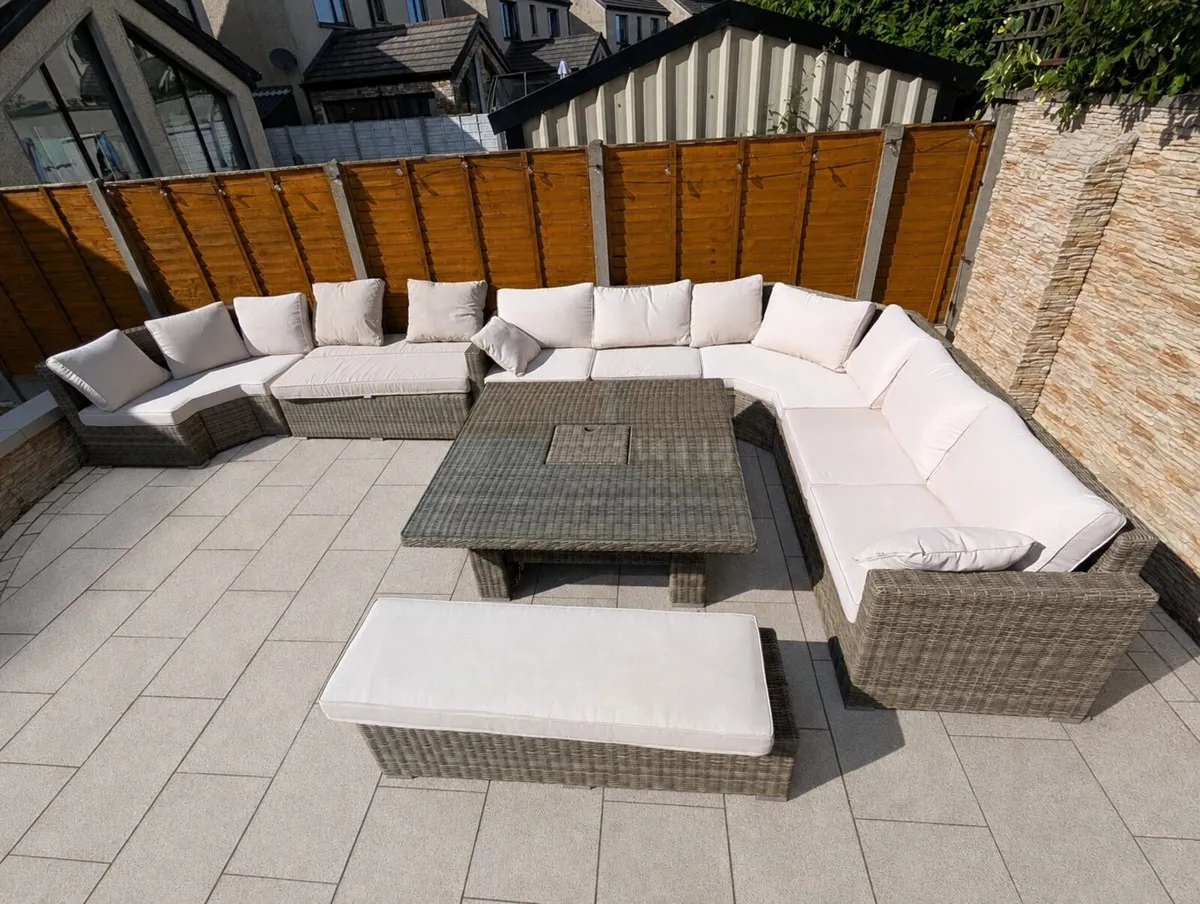 XL Rathwood Outdoor Gargen Corner Sofa Dining Set - Image 3