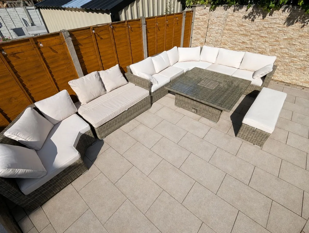 XL Rathwood Outdoor Gargen Corner Sofa Dining Set - Image 4