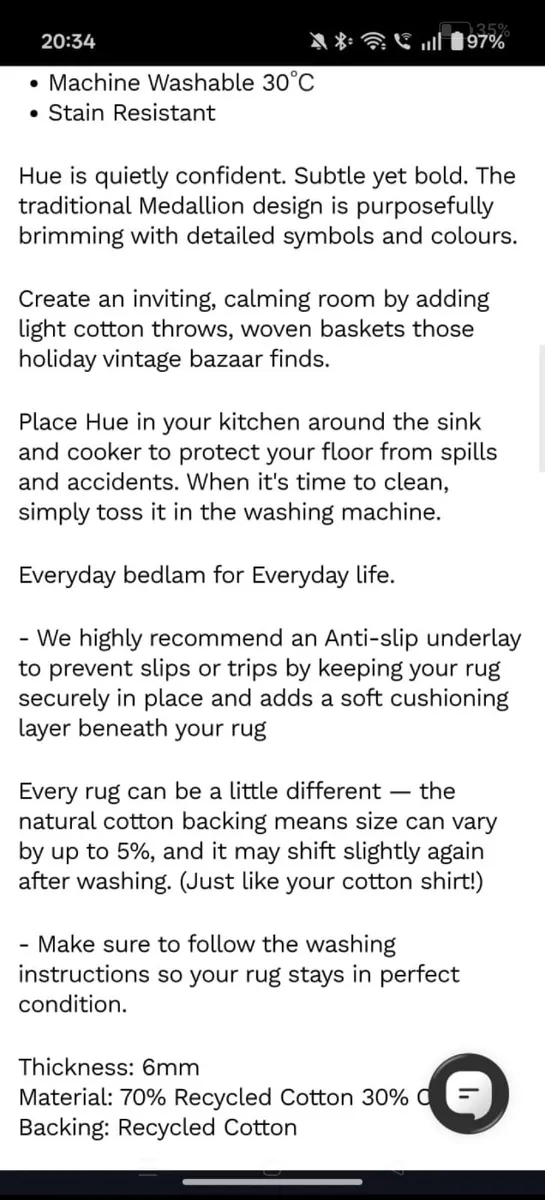 Kukoon Everyday Washable Hue Rug - Image 3