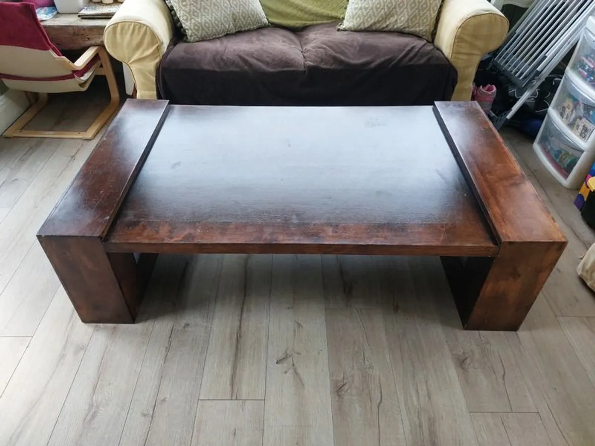 Solid Sheesham Wood Large Coffee Table (EZ Living) - Image 2