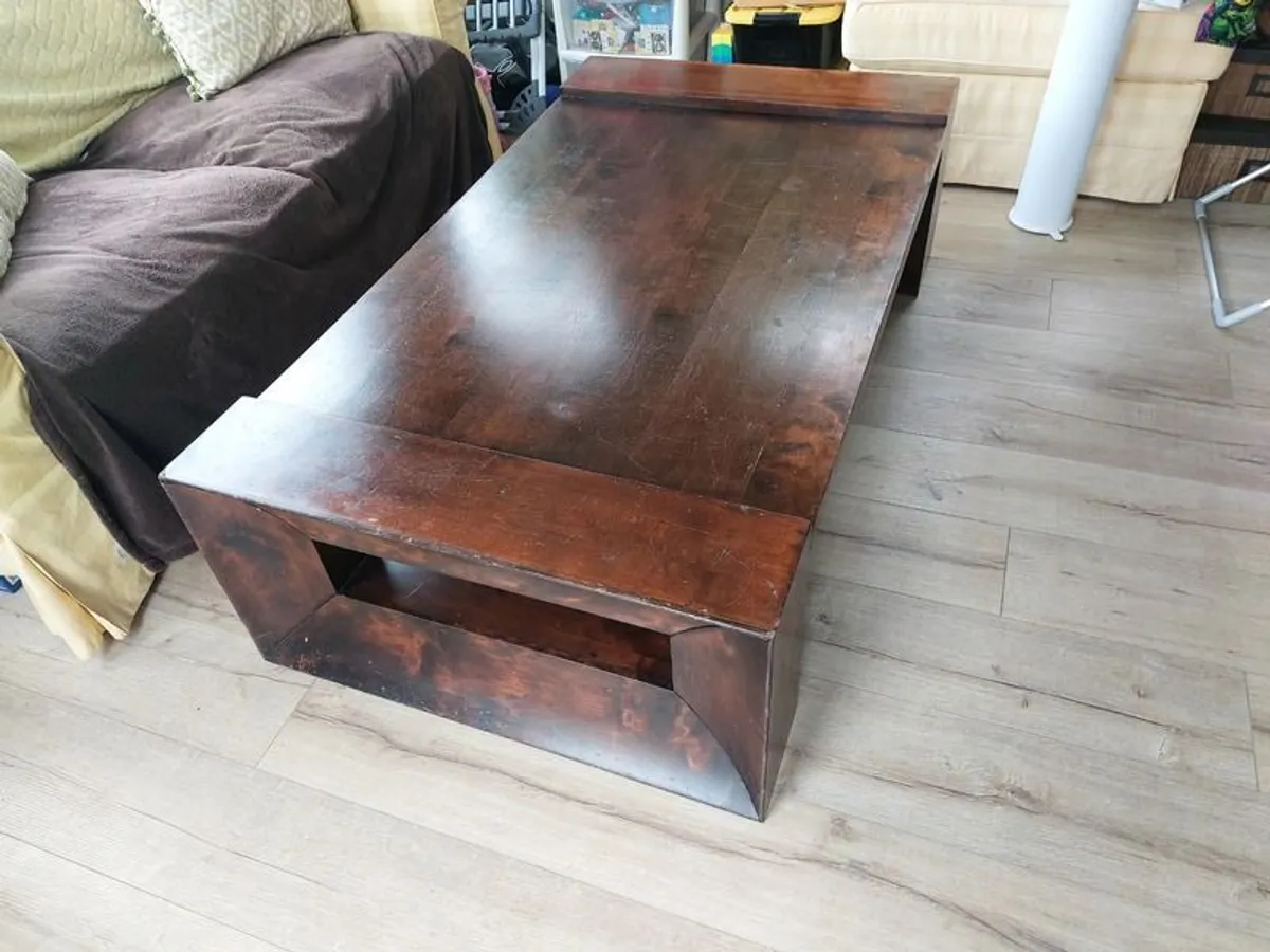 Solid Sheesham Wood Large Coffee Table (EZ Living) - Image 3