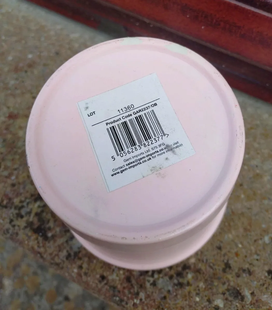 LIGHT PINK & WHITE PLANT POTS. - Image 2
