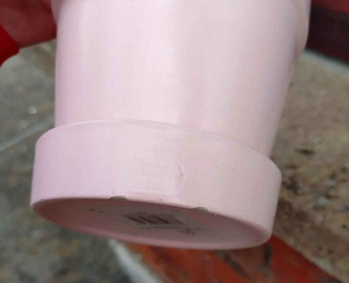 LIGHT PINK & WHITE PLANT POTS. - Image 4