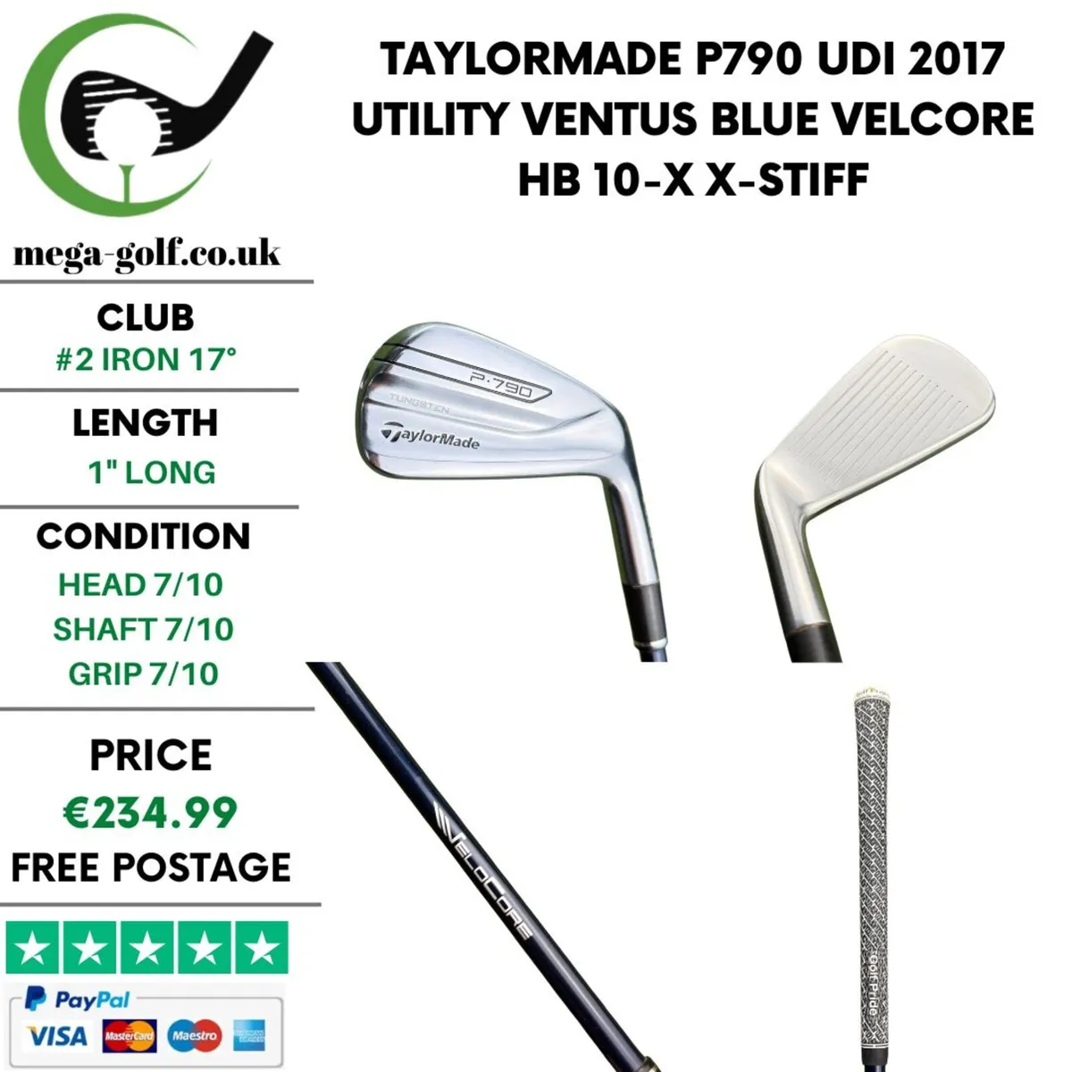 Taylormade P790 UDI 2017 Utility #2 Iron 17° - Image 1