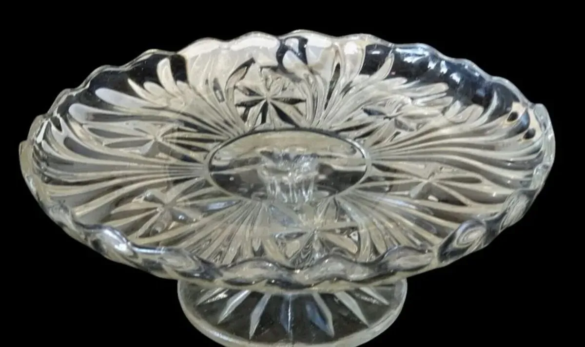Victorian Pressed Glass Pedestal Cake Stand - Image 4